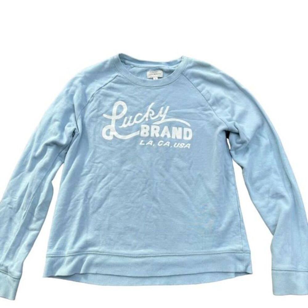 Lucky Brand Blue Crewneck Sweatshirt M Cotton Pullover